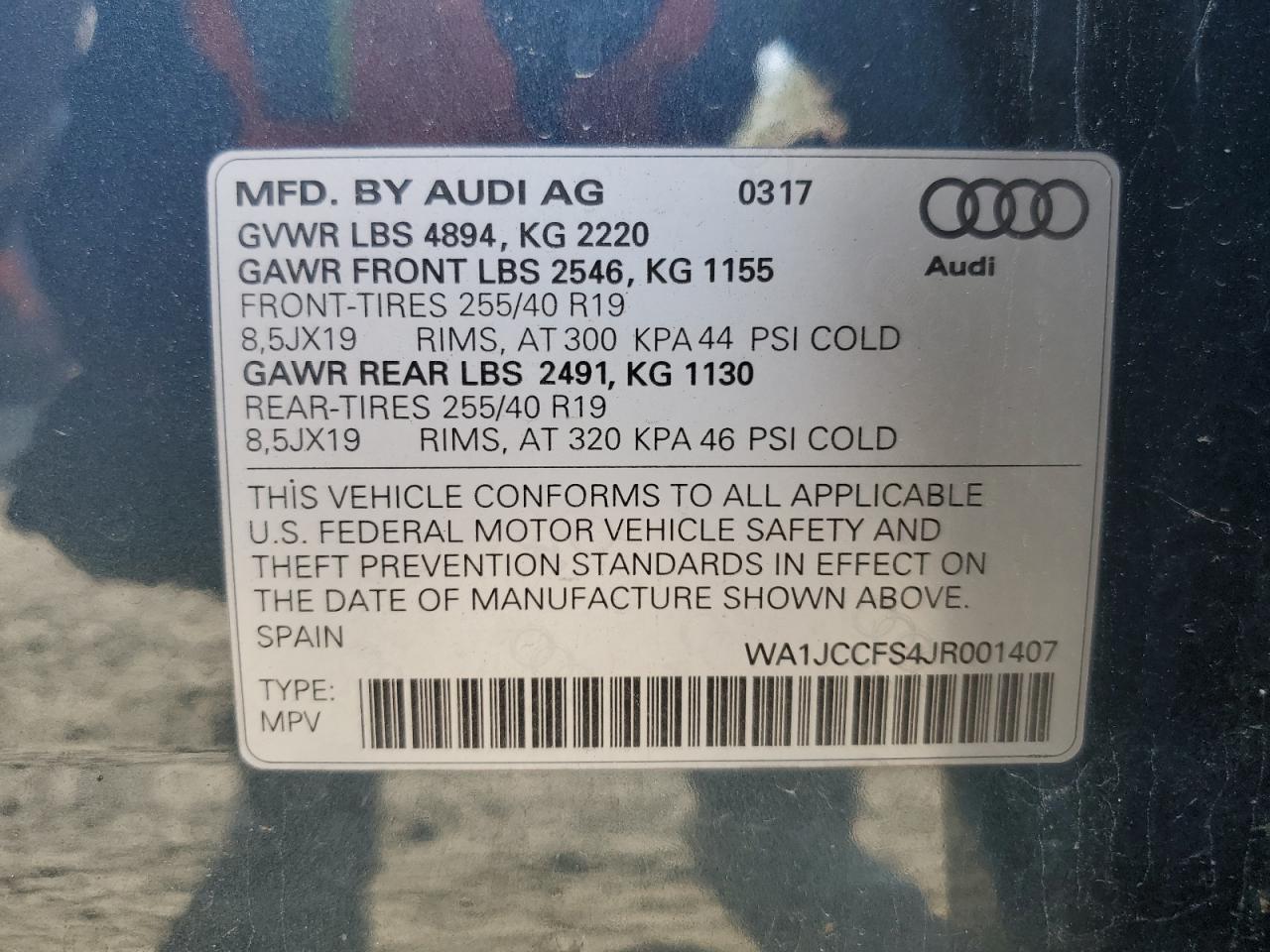 2018 Audi Q3 Premium Plus VIN: WA1JCCFS4JR001407 Lot: 82002075
