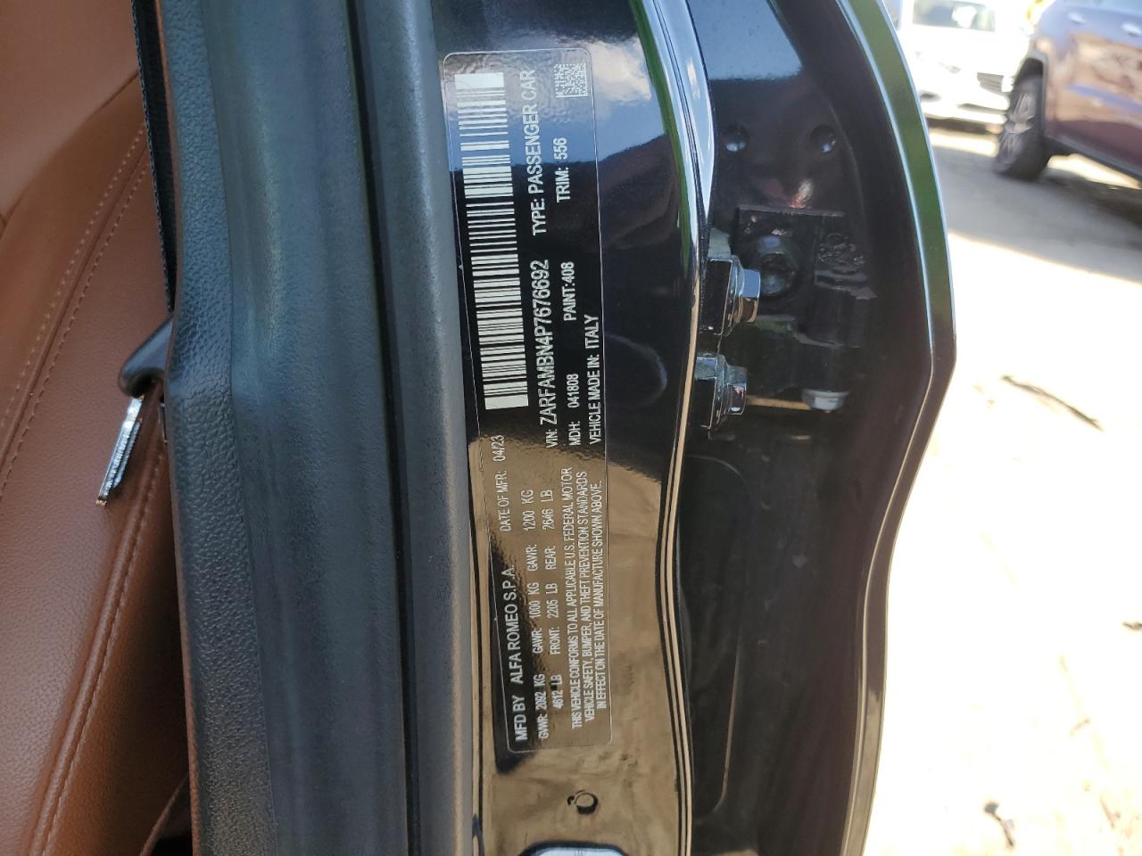 2023 Alfa Romeo Giulia Ti VIN: ZARFAMBN4P7676692 Lot: 87417855