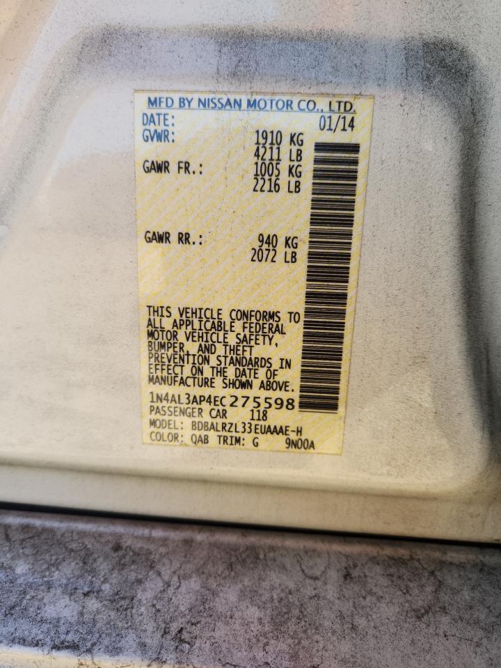 2014 Nissan Altima 2.5 VIN: 1N4AL3AP4EC275598 Lot: 82476165
