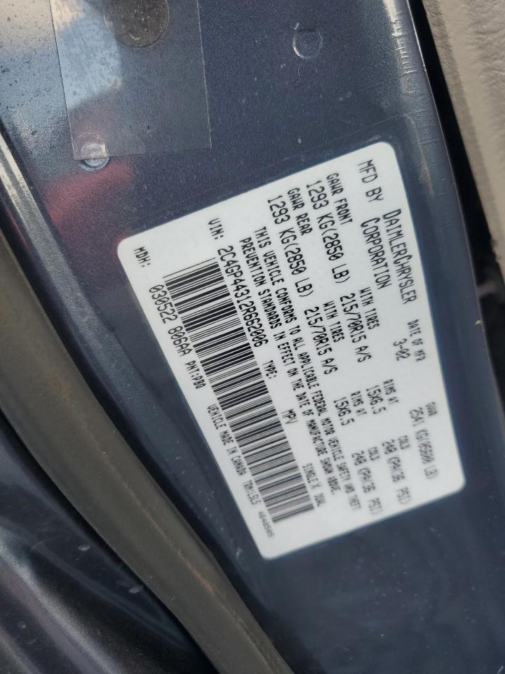 2002 Chrysler Town & Country Lx VIN: 2C4GP44312R662006 Lot: 86700615