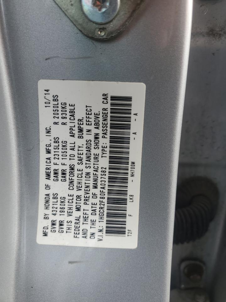 2015 Honda Accord Exl VIN: 1HGCR2F80FA037582 Lot: 82473625