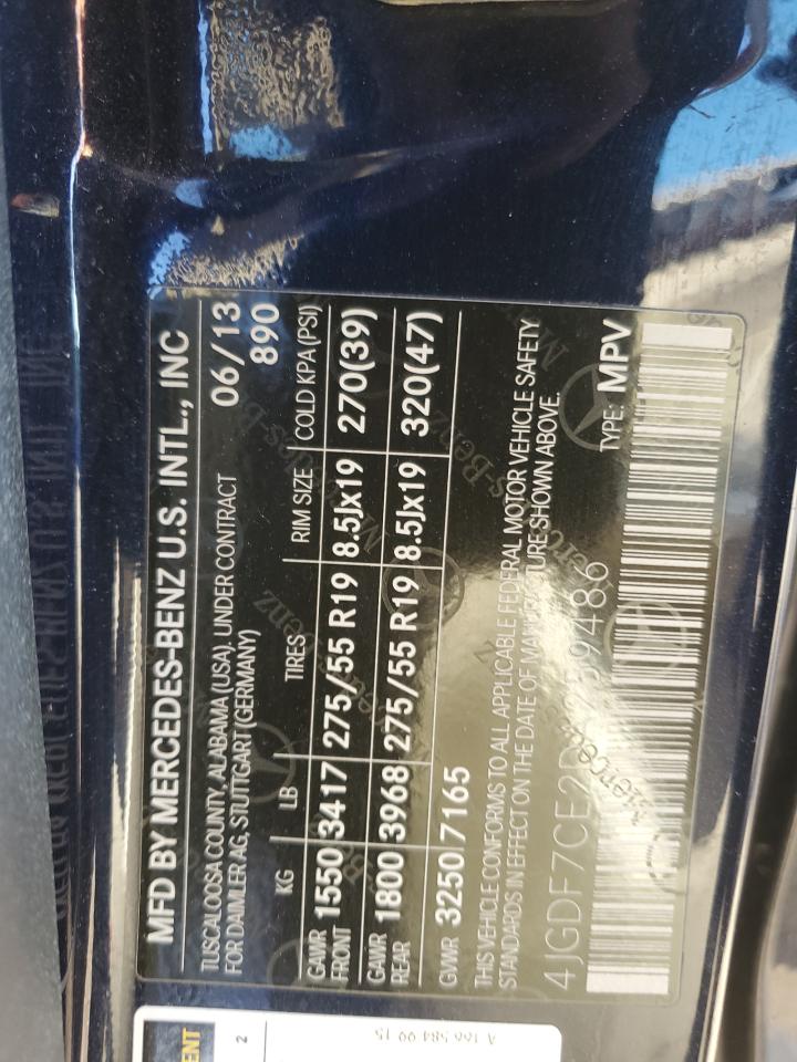 2013 Mercedes-Benz Gl 450 4Matic VIN: 4JGDF7CE2DA259486 Lot: 90515785