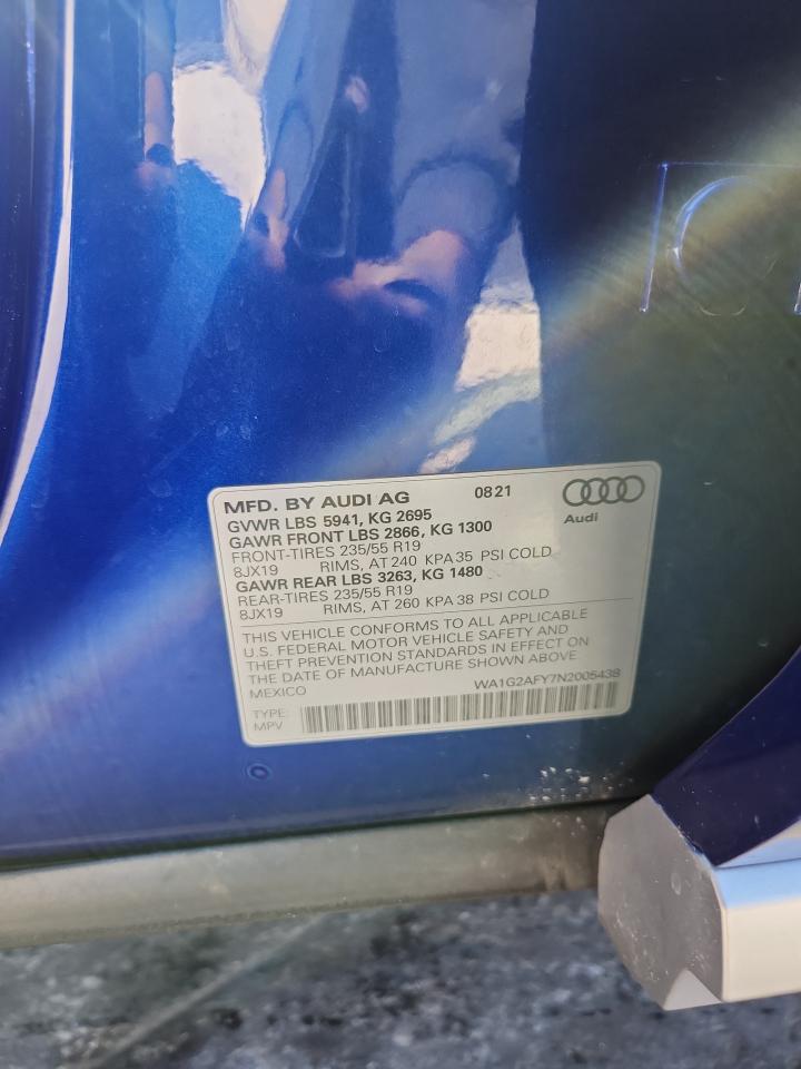 2022 Audi Q5 E Premium 55 VIN: WA1G2AFY7N2005438 Lot: 90824065