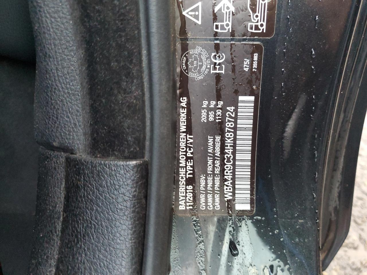 2017 BMW 430Xi VIN: WBA4R9C34HK878724 Lot: 81706295