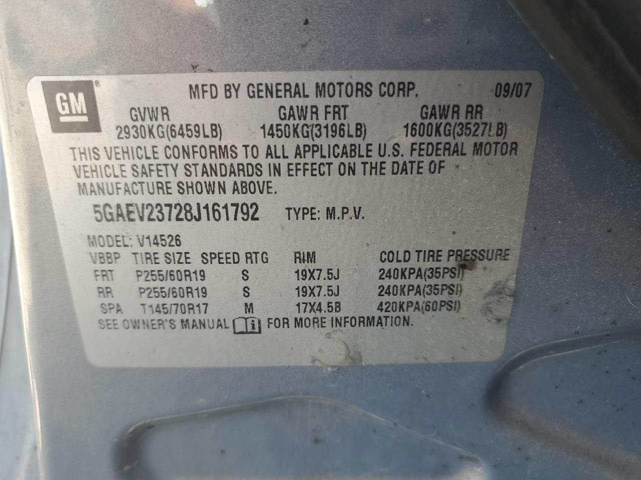 2008 Buick Enclave VIN: 5GAEV23728J161792 Lot: 82404295