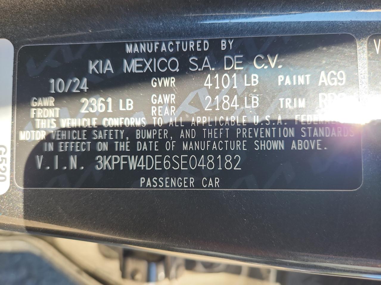 2025 Kia K4 Gt Line VIN: 3KPFW4DE6SE048182 Lot: 90720295