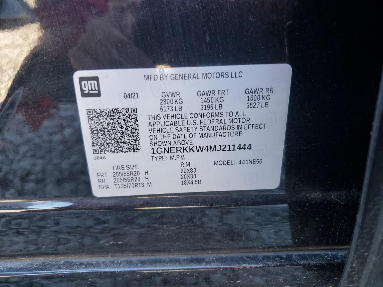 2021 Chevrolet Traverse Premier VIN: 1GNERKKW4MJ211444 Lot: 85855145