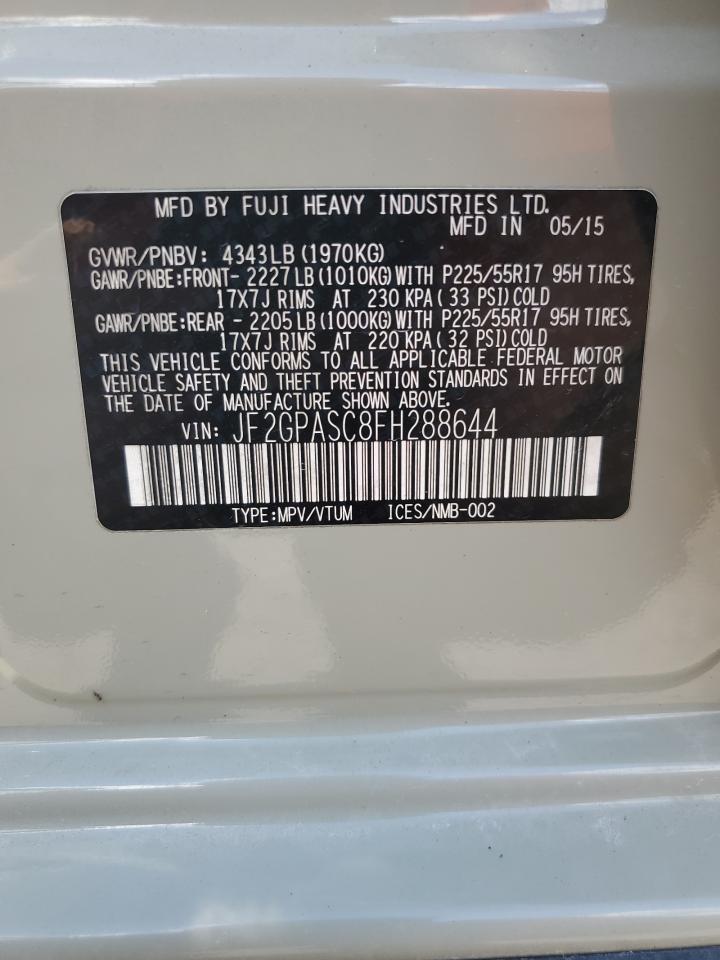 2015 Subaru Xv Crosstrek Sport Limited VIN: JF2GPASC8FH288644 Lot: 85080715