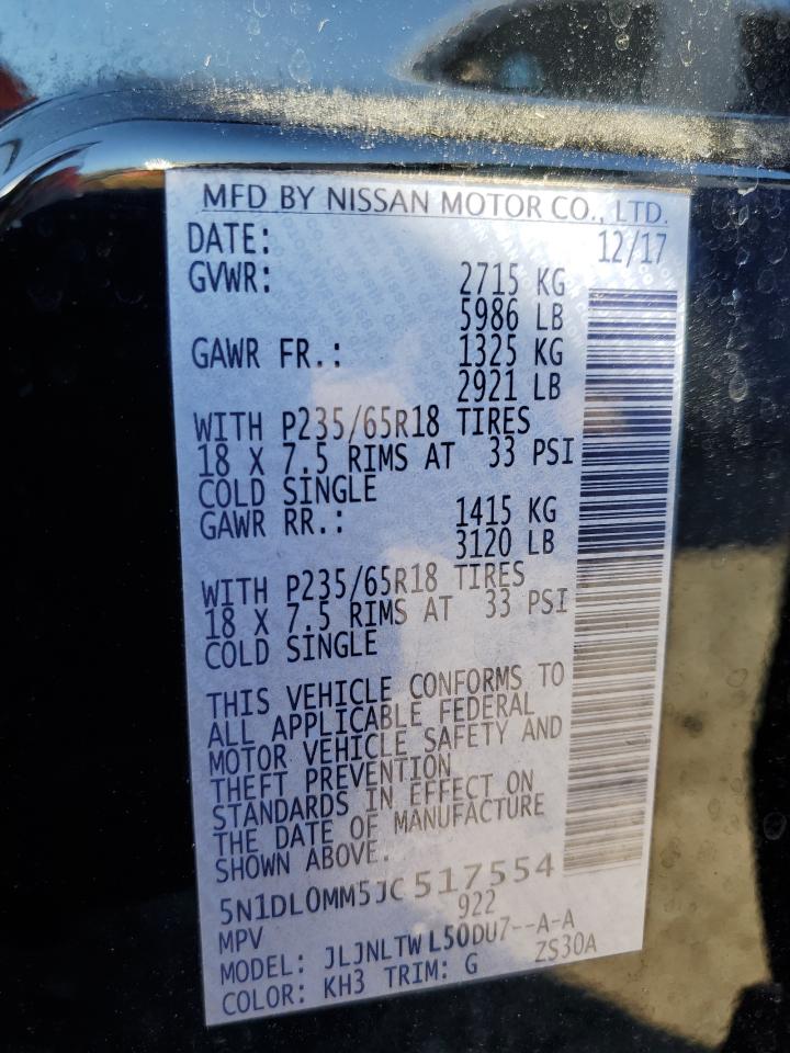 2018 Infiniti Qx60 VIN: 5N1DL0MM5JC517554 Lot: 82602455