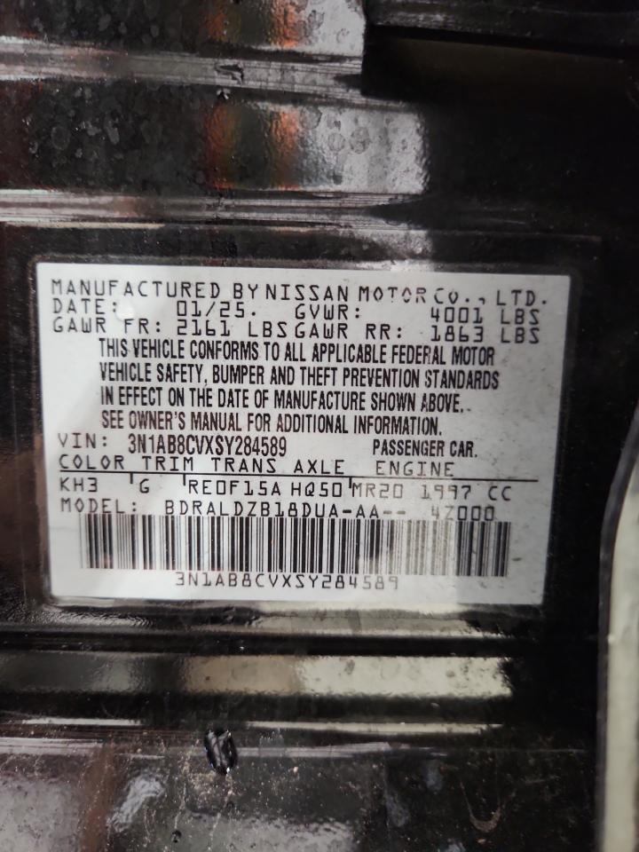 2025 Nissan Sentra Sv VIN: 3N1AB8CVXSY284589 Lot: 85297545