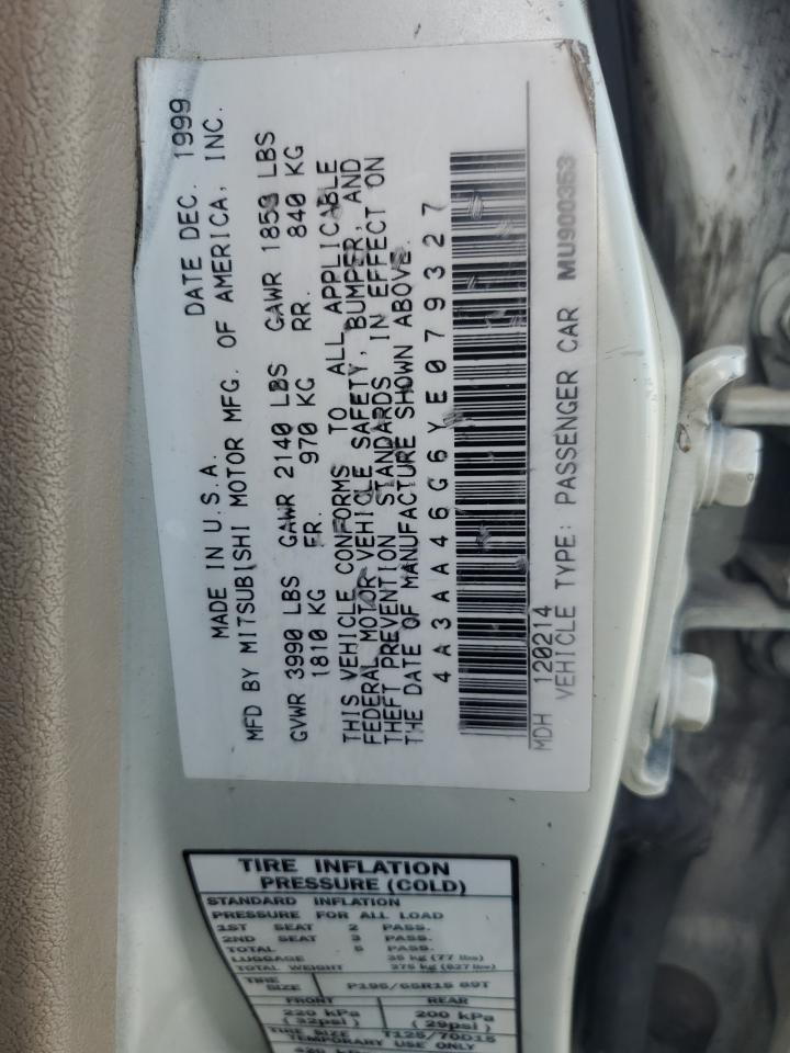 2000 Mitsubishi Galant Es VIN: 4A3AA46G6YE079327 Lot: 82500705