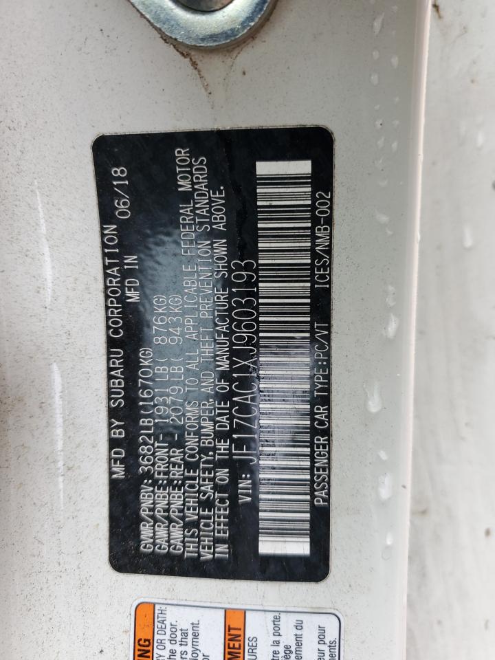 2018 Subaru Brz 2.0 Limited VIN: JF1ZCAC1XJ9603193 Lot: 90272805