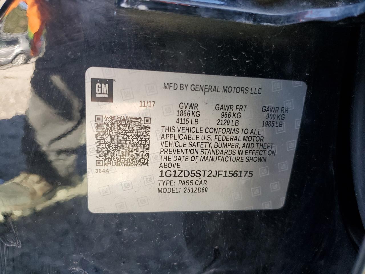 2018 Chevrolet Malibu Lt VIN: 1G1ZD5ST2JF156175 Lot: 84232835