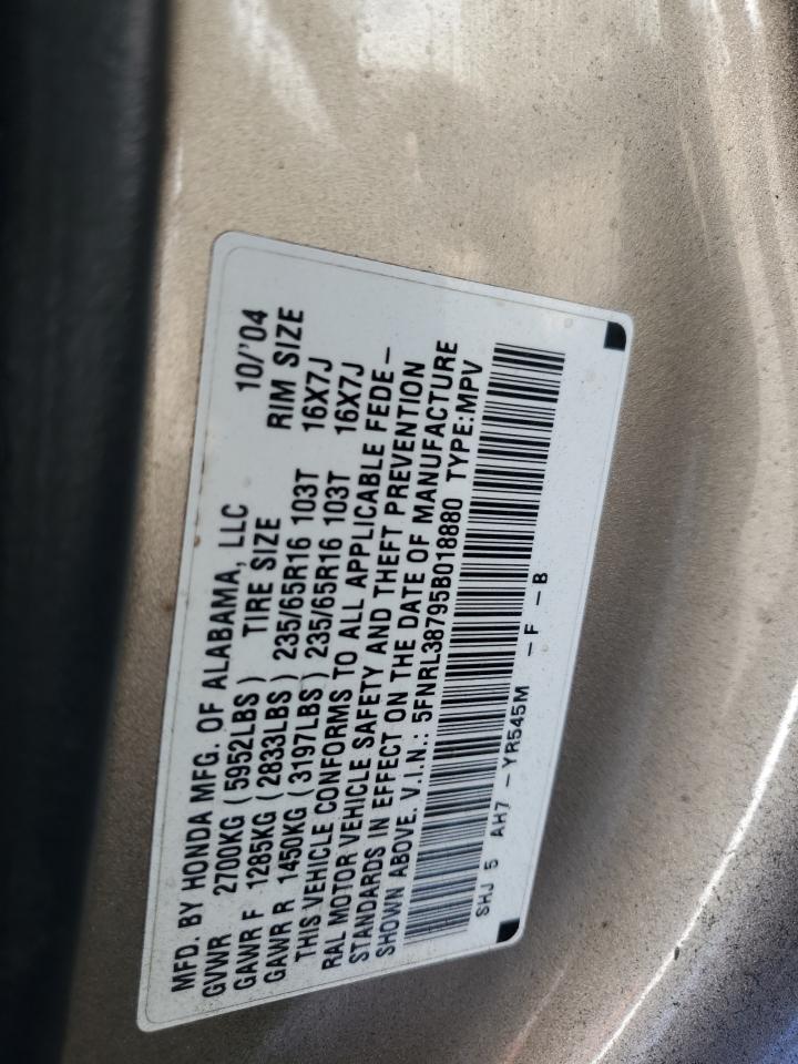 2005 Honda Odyssey Exl VIN: 5FNRL38795B018880 Lot: 84042645