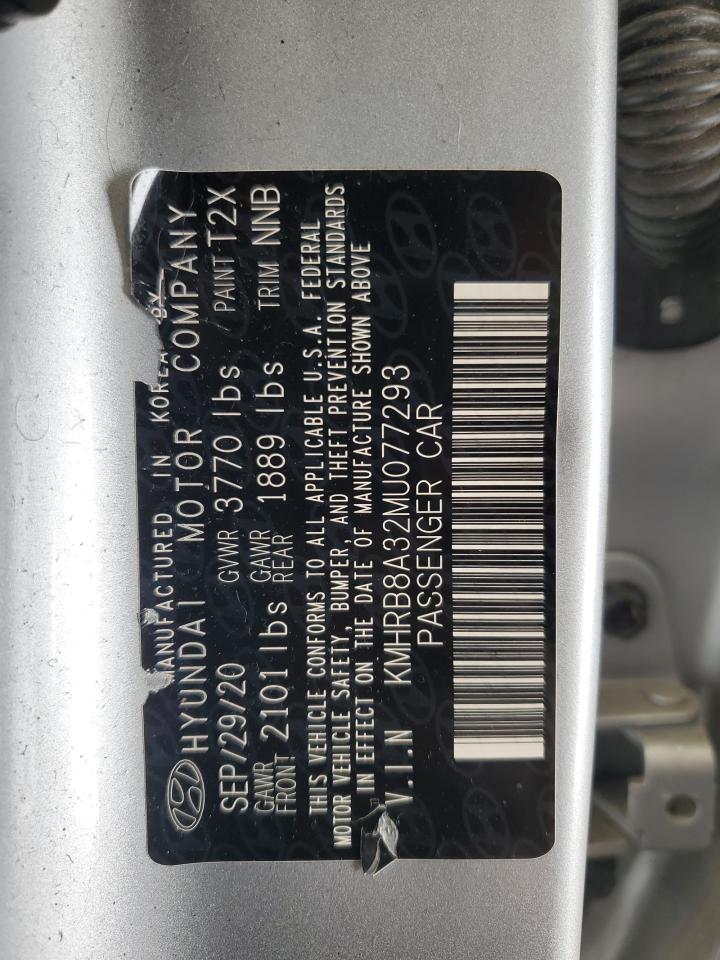 2021 Hyundai Venue Se VIN: KMHRB8A32MU077293 Lot: 86113535