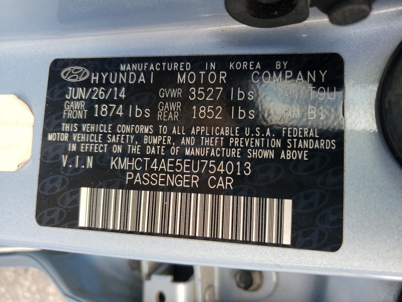 2014 Hyundai Accent Gls VIN: KMHCT4AE5EU754013 Lot: 84941975