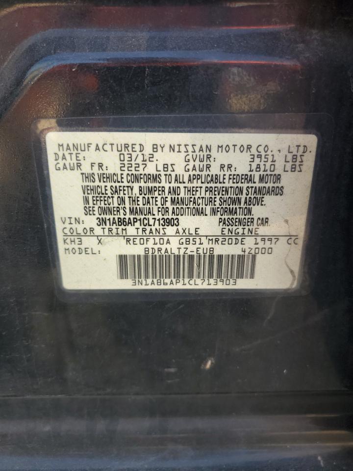 2012 Nissan Sentra 2.0 VIN: 3N1AB6AP1CL713903 Lot: 85499455