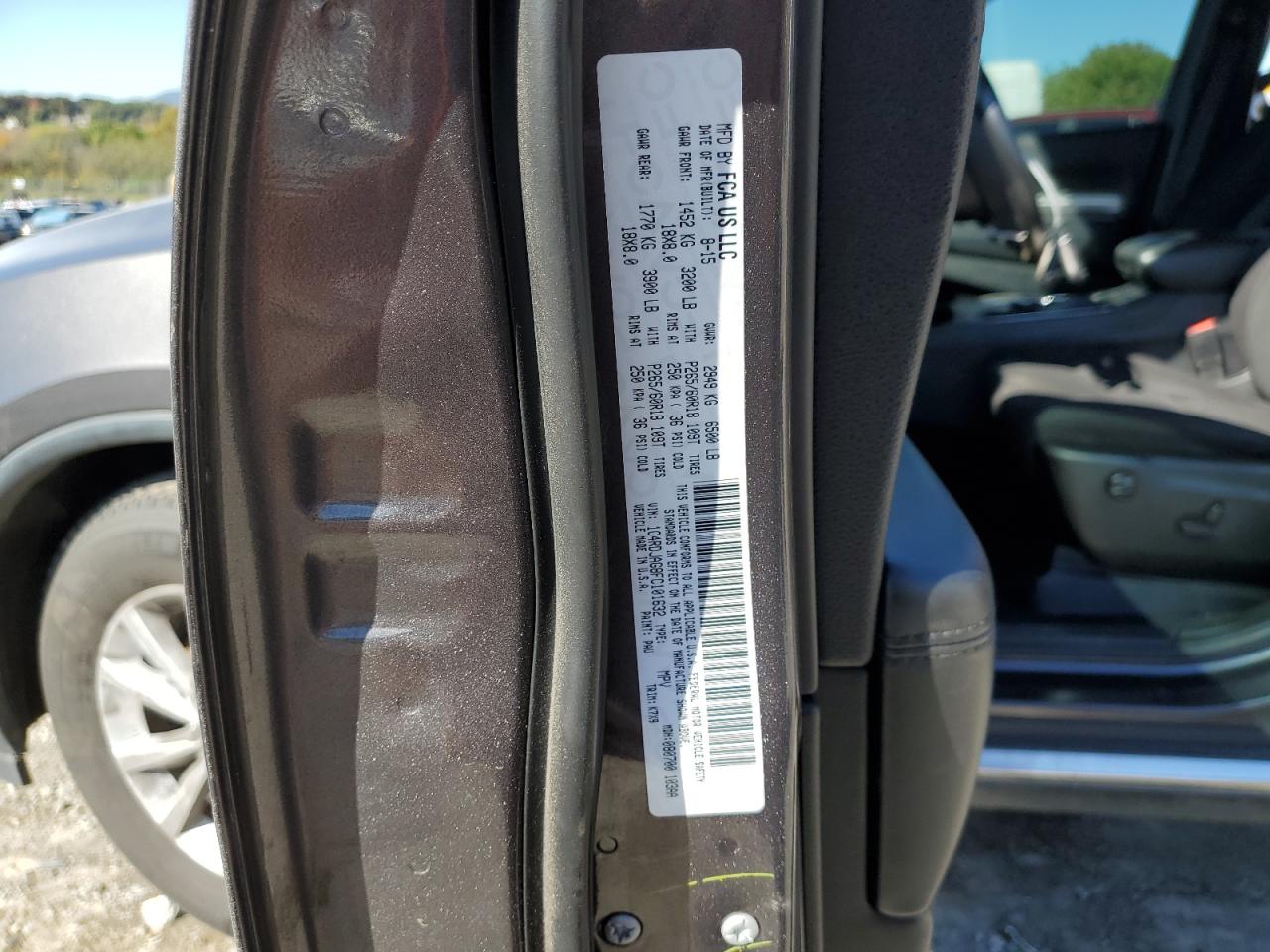 2015 Dodge Durango Sxt VIN: 1C4RDJAG8FC101632 Lot: 82469055