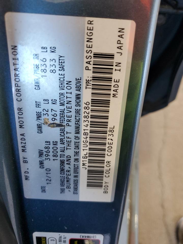 2011 Mazda 3 I VIN: JM1BL1UG4B1438286 Lot: 82468195