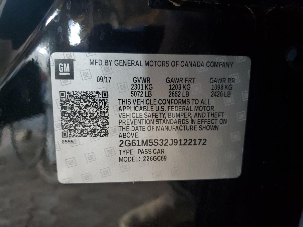 2018 Cadillac Xts Luxury VIN: 2G61M5S32J9122172 Lot: 84794335