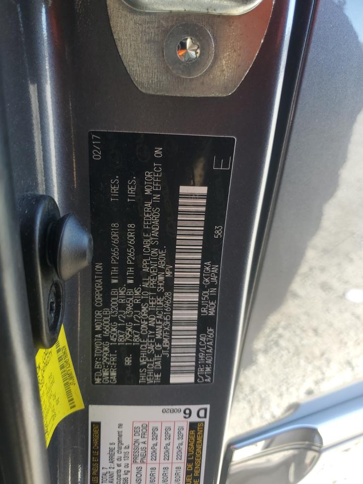 2017 Lexus Gx 460 VIN: JTJBM7FX3H5169628 Lot: 86840585