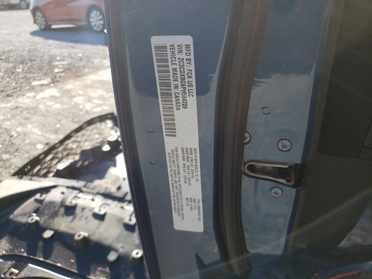 2023 Dodge Charger Sxt VIN: 2C3CDXBG6PH504728 Lot: 85883105