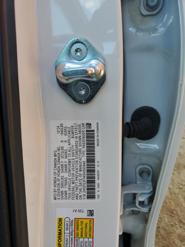 2025 Honda Civic Sport VIN: 2HGFE2F54SH555849 Lot: 85288585