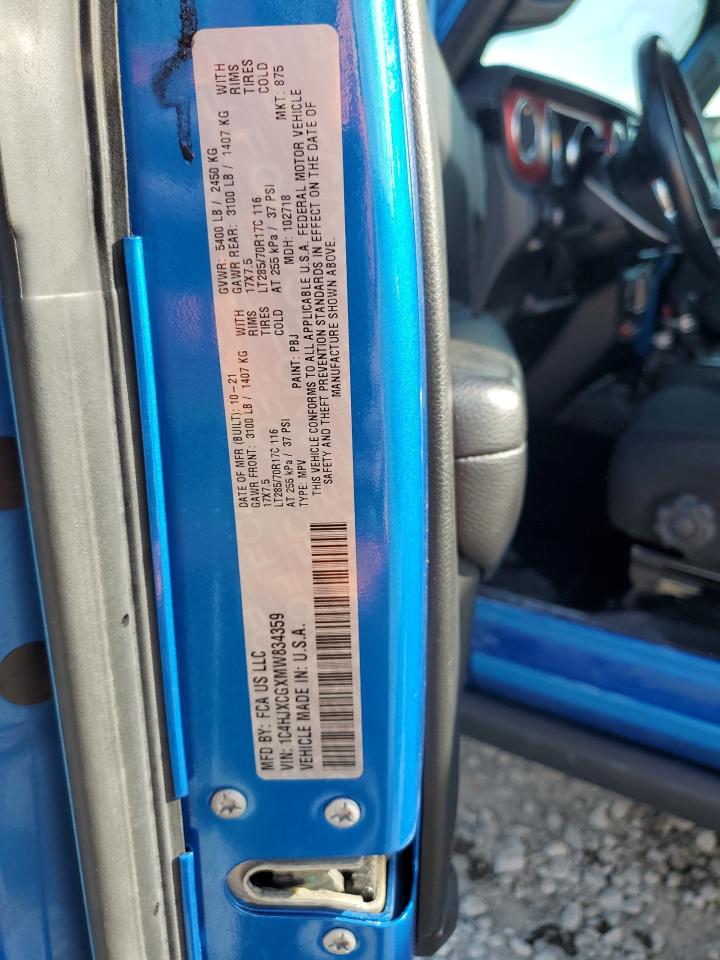 2021 Jeep Wrangler Rubicon VIN: 1C4HJXCGXMW834359 Lot: 82232735