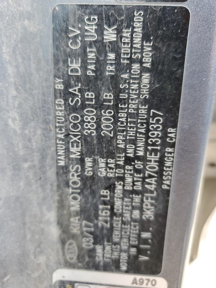 2017 Kia Forte Lx VIN: 3KPFL4A70HE139357 Lot: 90671515