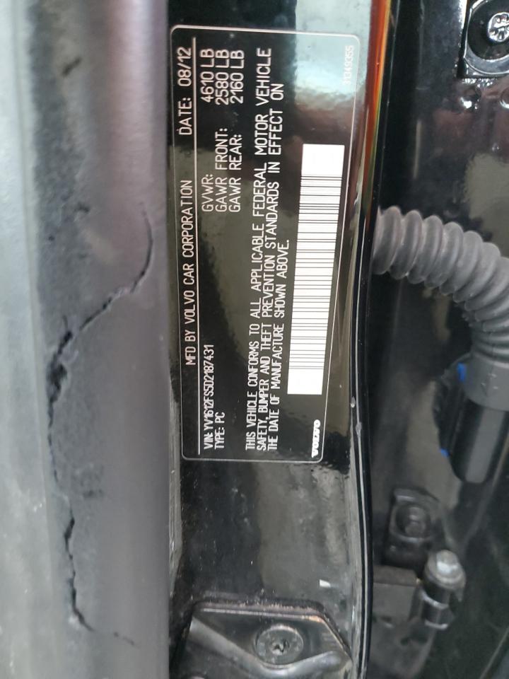 2013 Volvo S60 T5 VIN: YV1612FS5D2187431 Lot: 87292205