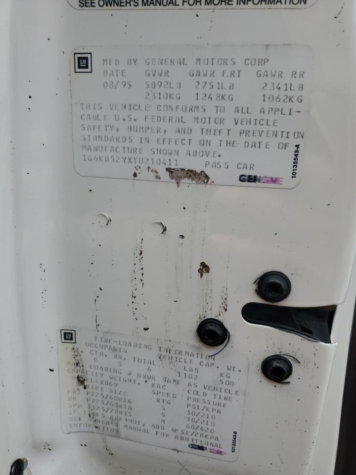 1996 Cadillac Deville VIN: 1G6KD52YXTU210411 Lot: 85325375