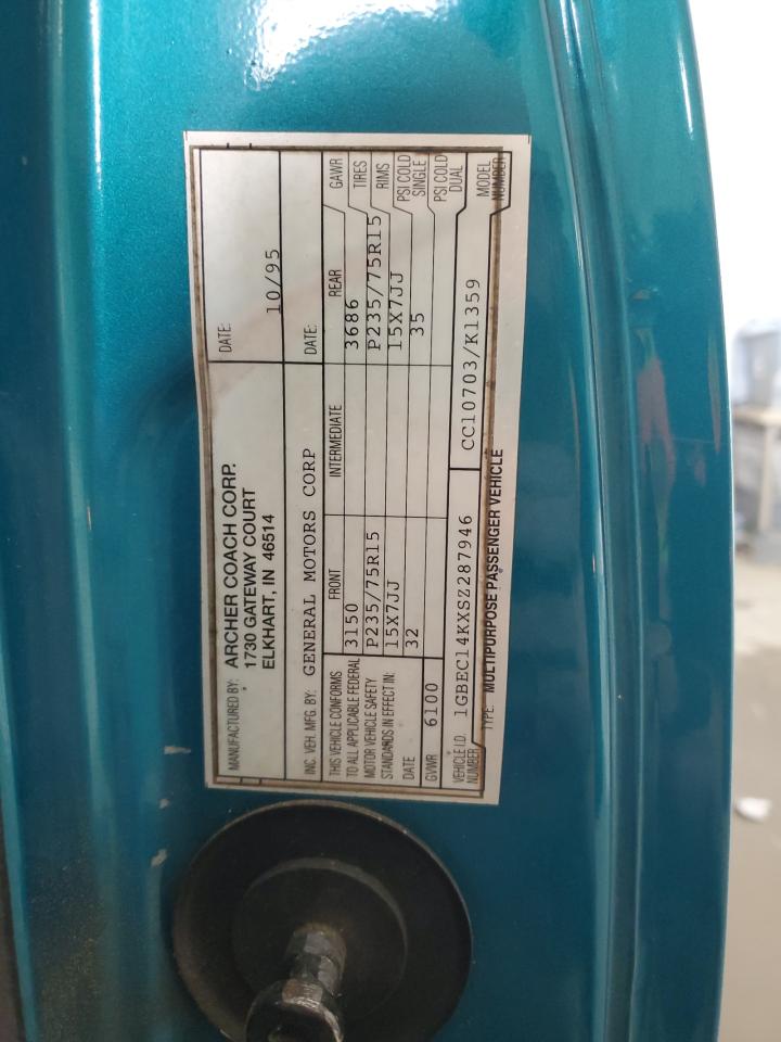 1995 Chevrolet Gmt-400 C1500 VIN: 1GBEC14KXSZ287946 Lot: 89842675