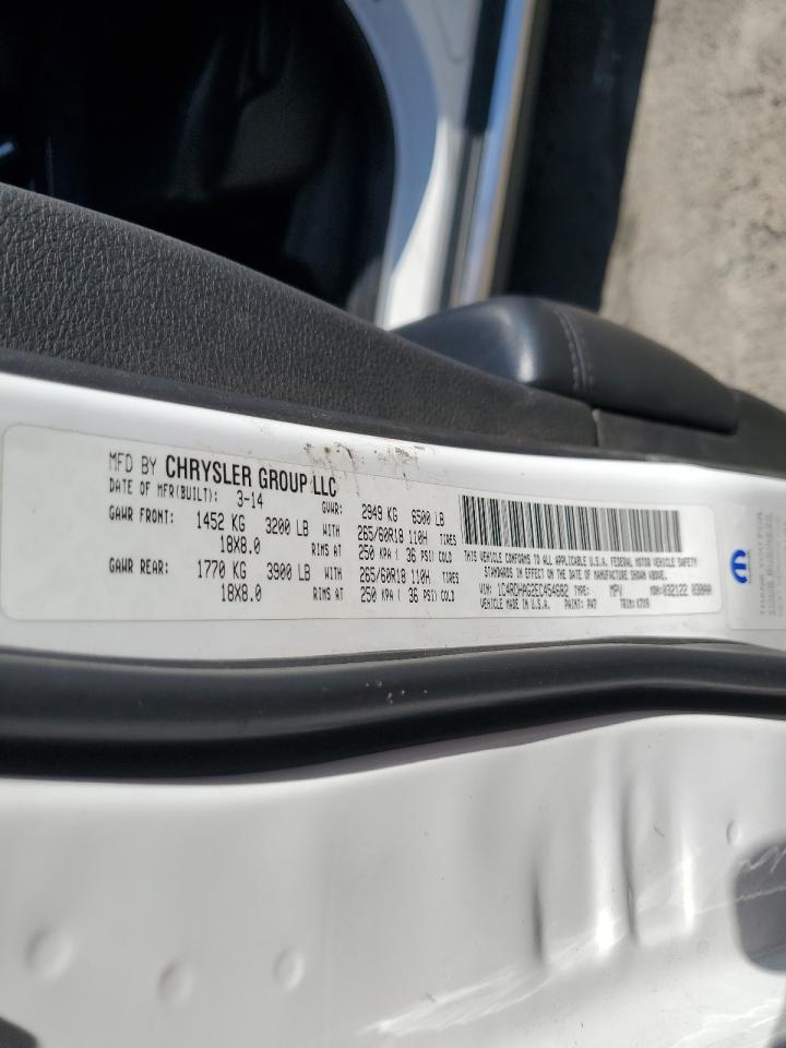 2014 Dodge Durango Sxt VIN: 1C4RDHAG2EC454682 Lot: 82384445
