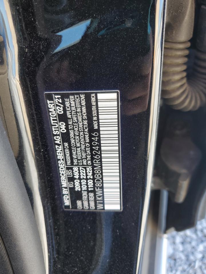 2021 Mercedes-Benz C 300 VIN: W1KWF8DB8MR624946 Lot: 82685405