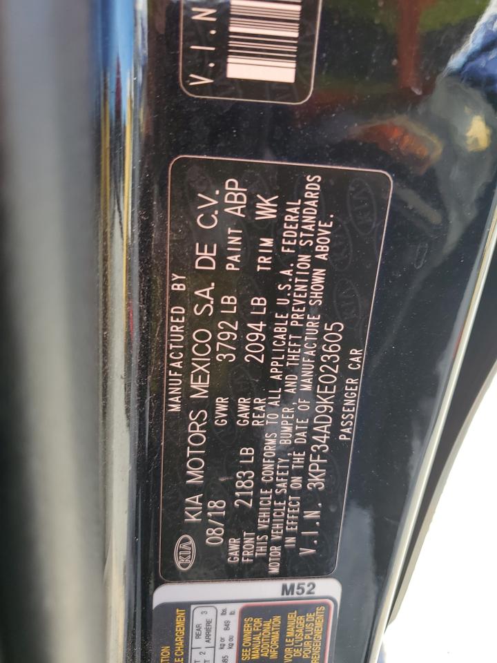 2019 Kia Forte Gt Line VIN: 3KPF34AD9KE023605 Lot: 90382455