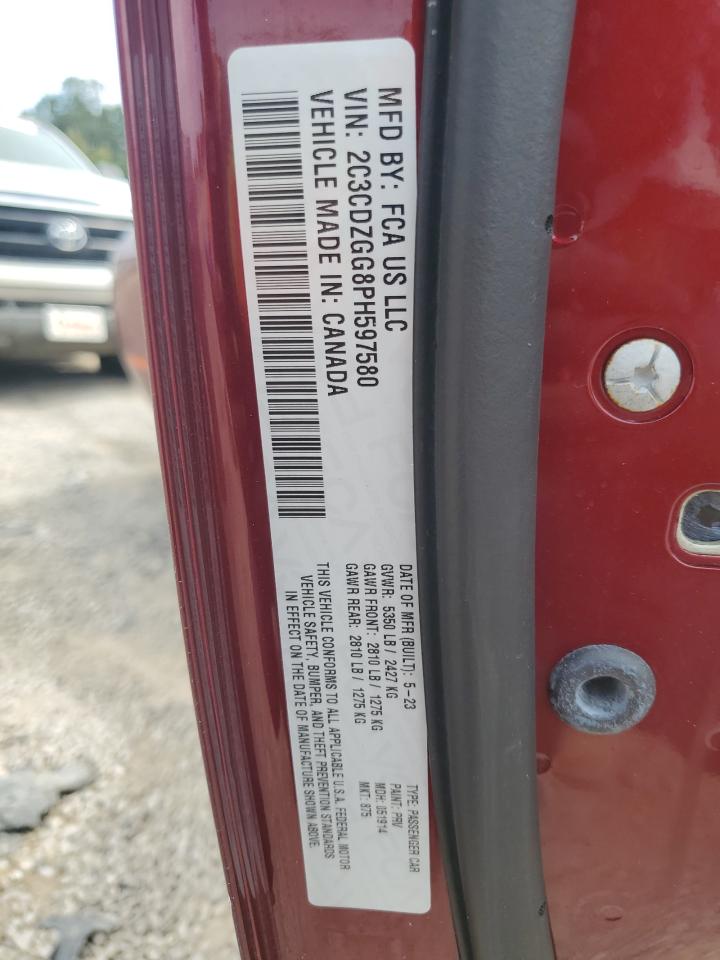 2023 Dodge Challenger Sxt VIN: 2C3CDZGG8PH597580 Lot: 85092865