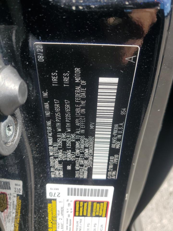 2022 Toyota Sienna Xle VIN: 5TDYSKFC8NS068092 Lot: 85289455