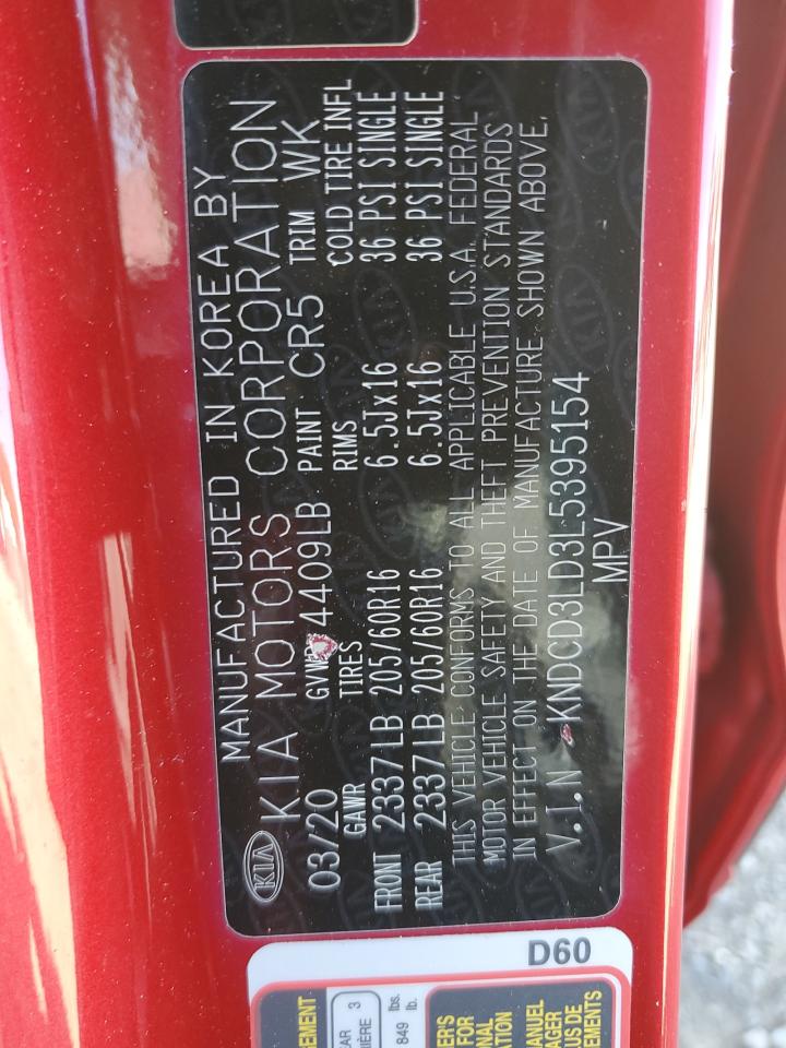 2020 Kia Niro Ex VIN: KNDCD3LD3L5395154 Lot: 89531725