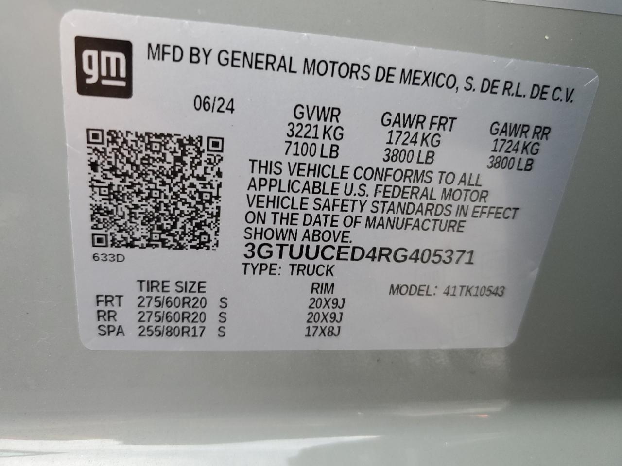 2024 GMC Sierra K1500 Elevation VIN: 3GTUUCED4RG405371 Lot: 82364915