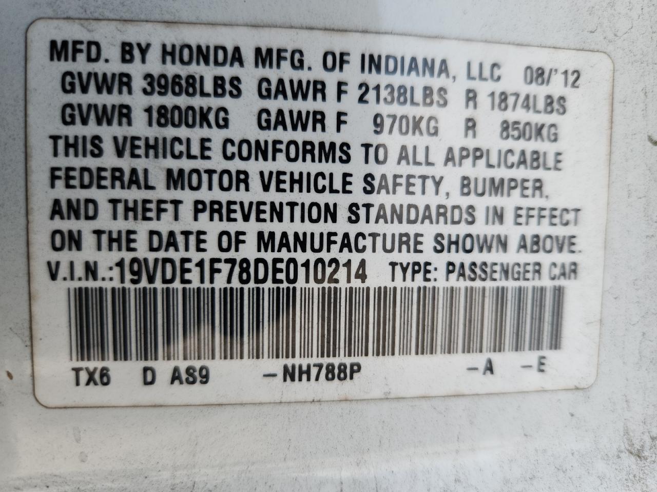 2013 Acura Ilx 20 Tech VIN: 19VDE1F78DE010214 Lot: 89503785