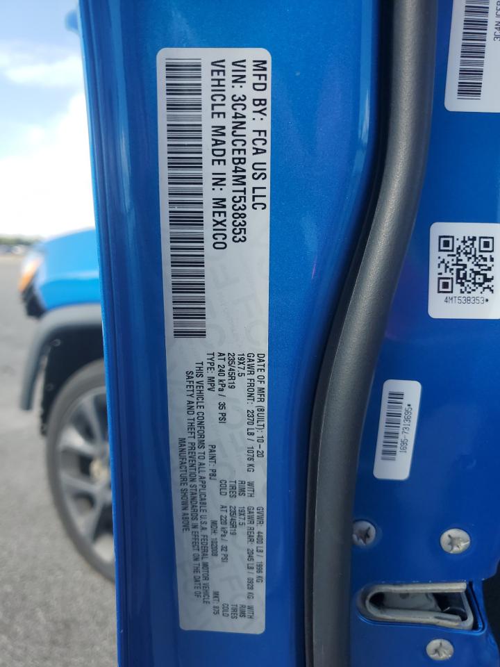 2021 Jeep Compass 80Th Edition VIN: 3C4NJCEB4MT538353 Lot: 85693435