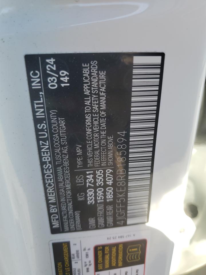 2024 Mercedes-Benz Gls 450 4Matic VIN: 4JGFF5KE8RB185894 Lot: 84894515