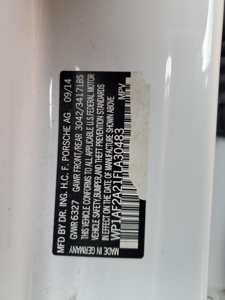 2015 Porsche Cayenne VIN: WP1AF2A21FLA30483 Lot: 87064465