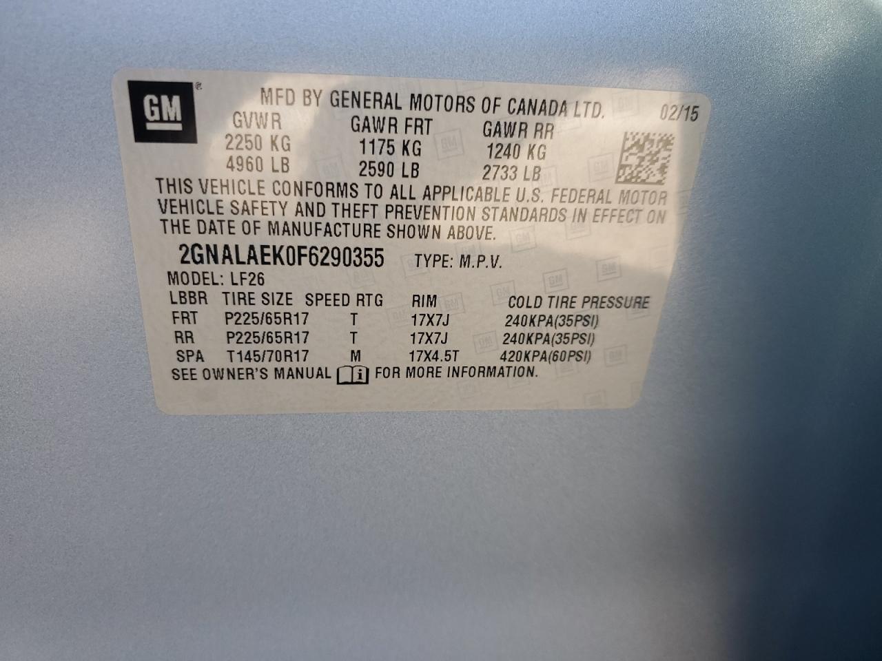 2015 Chevrolet Equinox Ls VIN: 2GNALAEK0F6290355 Lot: 82558255