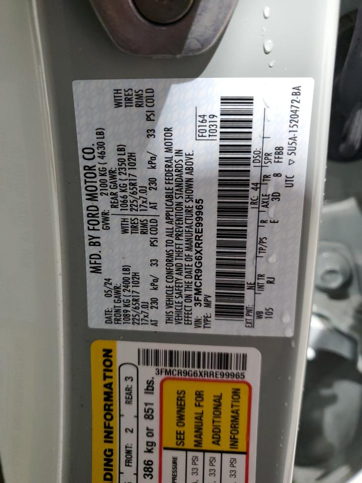 2024 Ford Bronco Sport Heritage VIN: 3FMCR9G6XRRE99965 Lot: 85756065