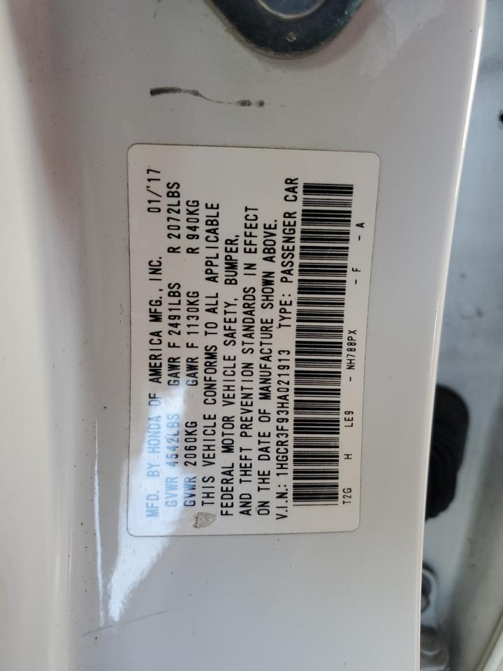 2017 Honda Accord Touring VIN: 1HGCR3F93HA021913 Lot: 85915445