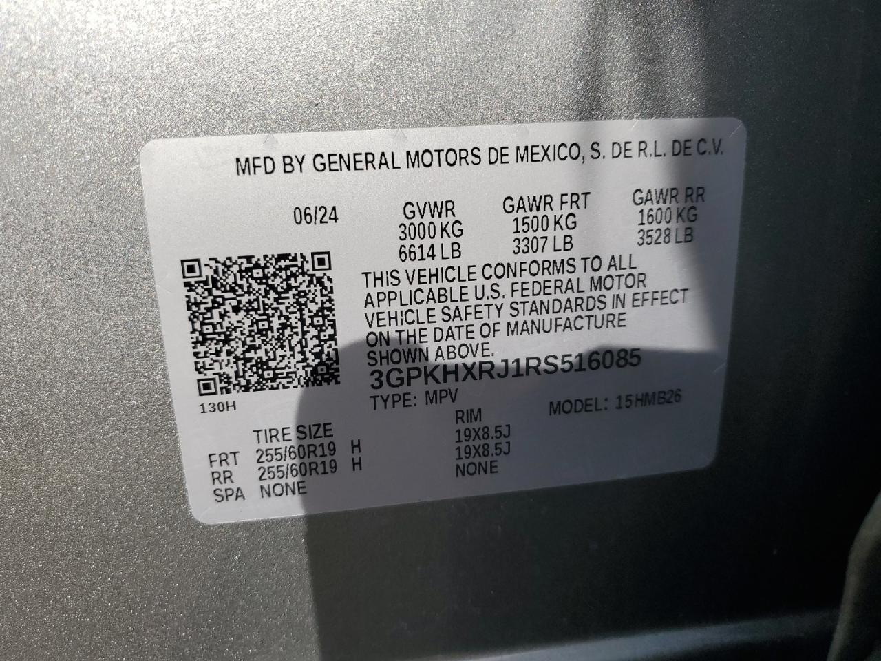 2024 Honda Prologue Tour VIN: 3GPKHXRJ1RS516085 Lot: 81854865