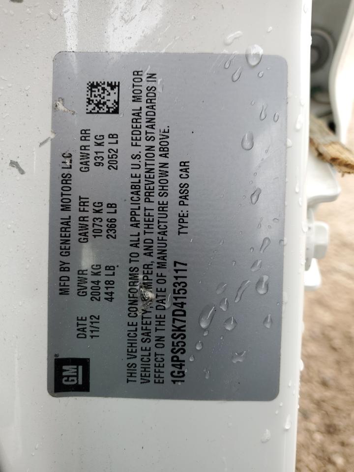 2013 Buick Verano VIN: 1G4PS5SK7D4153117 Lot: 89576615