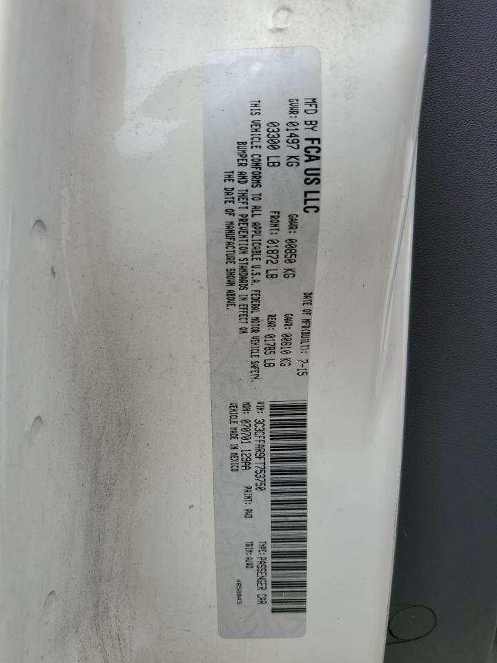 2015 Fiat 500 Pop VIN: 3C3CFFAR9FT753750 Lot: 86282755