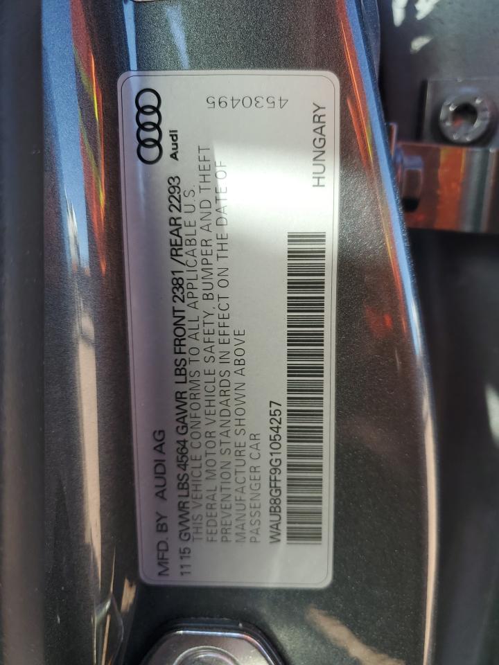 2016 Audi A3 Premium VIN: WAUB8GFF9G1054257 Lot: 89836935